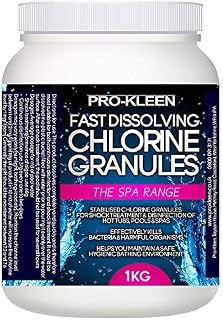 Pro-Kleen Fast Dissolving Stabilised Chlorine Granules - Sanitises Pool Water to Remove Germs and Bacteria - Suitable for all Hot Tubs, Spas & Whirlpools (1 KG)