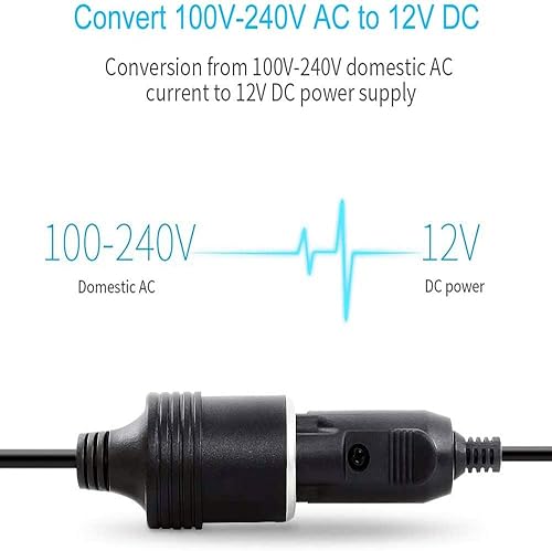 Miniatura 4 de Convertidor de CA a CC, 100 V  240 V a 12 V 10 A 120 W, adaptador de fuente de alimentación de CACC para inflador de neumáticos, refrigerador de