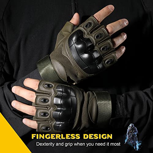 Image of WTACTFUL Tactical Fingerless Gloves Men Women, Breathable Anti-Slip