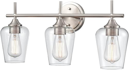 Miniatura 2 de Millennium Lighting Ashford - Lámpara de tocador de 3 luces en níquel cepillado