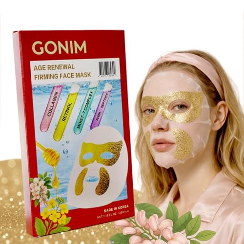 GONIM Korean Collagen Face Mask with Integrated Eye Patches, Anti Aging