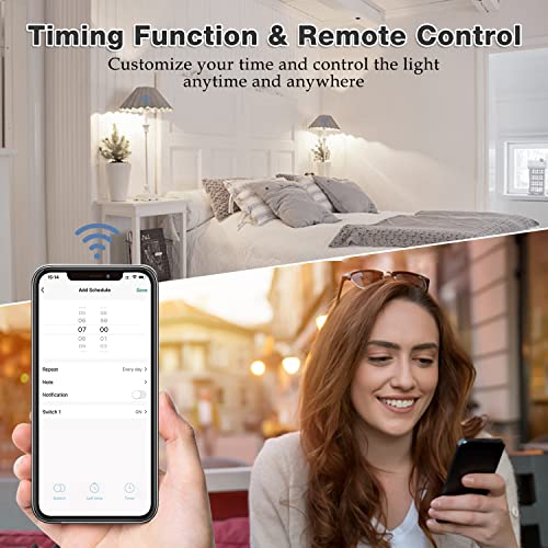 Belvusef Smart Light Bulb Socket,E26/E27 Wifi Light Bulb Adapter Compatible With Alexa And Google Home,Wireless Voice Control Bulb Timer,Only Support 2.4Ghz Network,App Control #TOP6