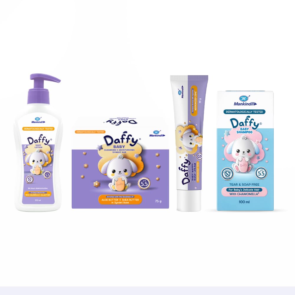 Daffy Cleansing And Mosturizing Baby Soap,75g | Baby Shampoo 100 Ml | Baby Lotion 200 Ml | Baby Nappy Rash Cream 30 Gm-picture-21
