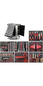 Kit D'outils Mephisto Avec Rangement Mousse - Boîte De Rangement Chromé Vanadium, Modulable Et Empilable