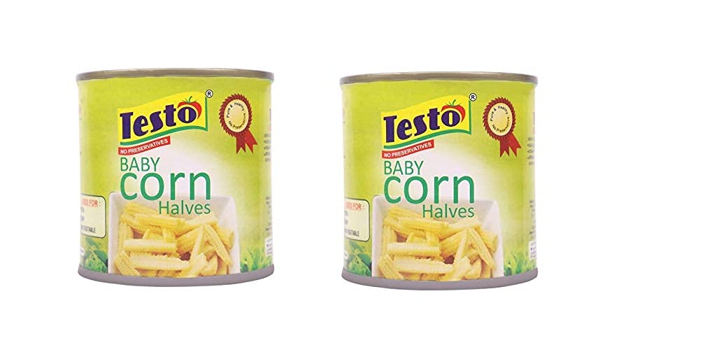 Testo Baby Corn Halves 200 Grams(Pack of -2)