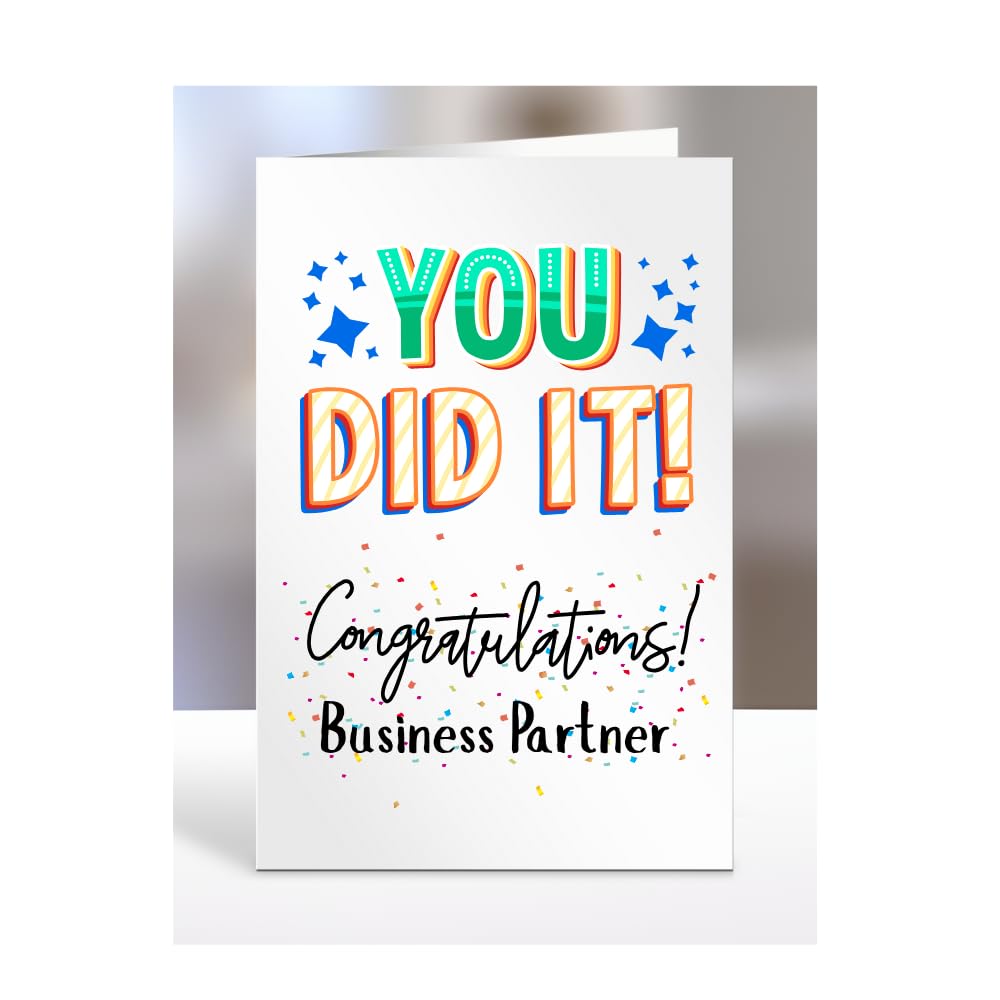Graduation Card for Business Partner, gifts for men, women, female, male, him, her, greetings card, presents for christmas, you did it, congratulations, A5-91_37 — image 1