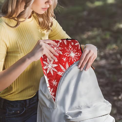 Funda para portátil 13-14 pulgadas impermeable roja con copos miniatura 6