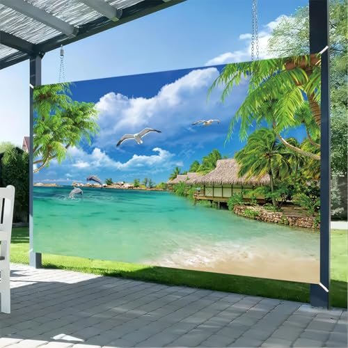 Fondo Fotográfico Playa Tropical 180x120 cm HQM miniatura 1
