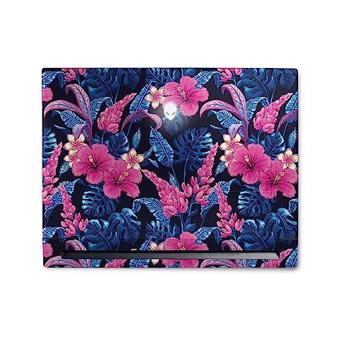 Image of MightySkins Skin Compatible with Alienware M18 R1 (2023) Full Wrap Kit - Contrast Hibiscus | Protective, Durable, and Unique Vinyl Decal wrap Cover | Easy to Apply & Change Styles | Made in The USA