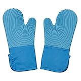 Silicone Oven Mitts, 1 Pair Heat Resistant Oven Gloves - Non Slip Cooking Gloves, Kitchen Oven Glove