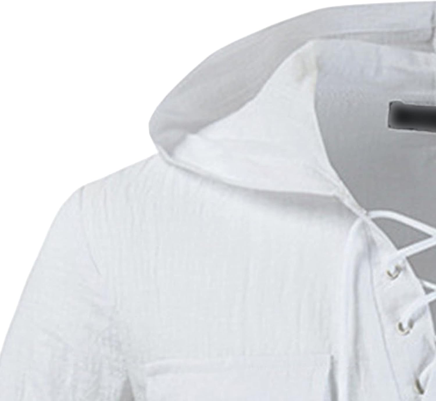 DGHM-JLMY Men's Short Sleeve Beach Lace Up Hippie Shirt Cotton Linen Double Pockets Hooded T-ShirtFashion Casual T-Shirt
