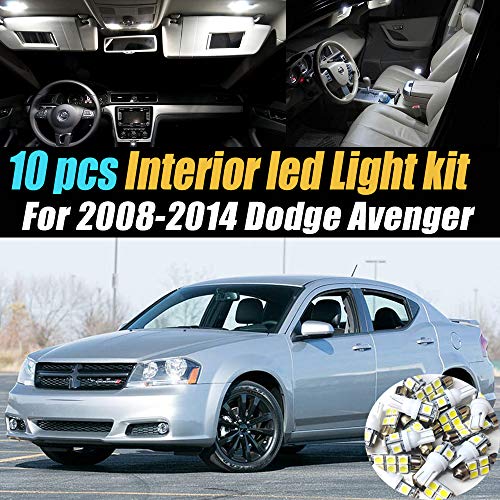 Kit de 10 Lámparas LED interiores blanco frío 6000K para Dodge Avenger miniatura 1