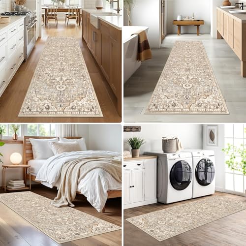 Pauwer Boho Hallway Runner Rug 2x6 Washable Entryway Area Rugs Non Slip Farmhouse Vintage Floor Mat Carpet Runner for Hallways Laundry Room Kitchen Bathroom Bedroom