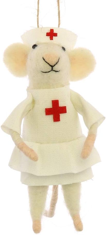 HomArt Felt Nurse Mouse Ornament