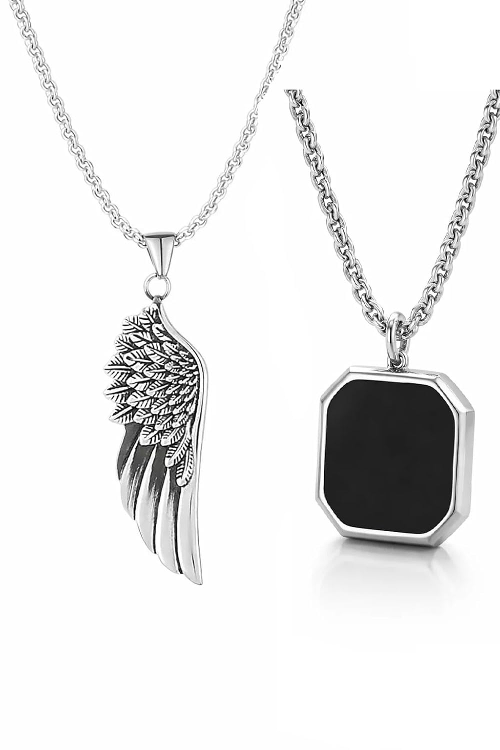 DF Store Anti Tarnish Stainless Steel Angel's Wings Locket Neck Chain for Men | Stylish Pendant Necklace | Jewellery Acces... - Review, Price and Buying Guide