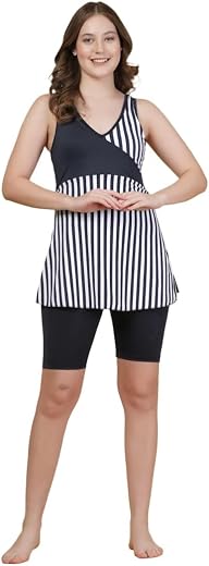 CUKOO Padded Striped Swimsuit