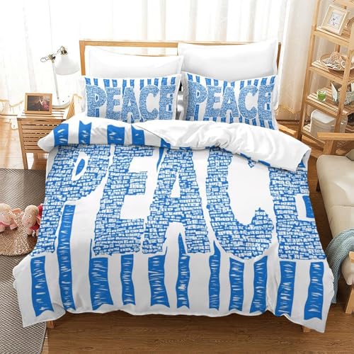 Housse de couette bleu hypoallergénique avec fermeture éclair