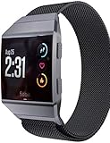 Aiiko Compatible with Fitbit Ionic Bands, Metal Stainless Steel Large Size Strap,Comfortable Adjustable Closure Wrist Sport Band Replacement for Fitbit Ionic Smart Watch