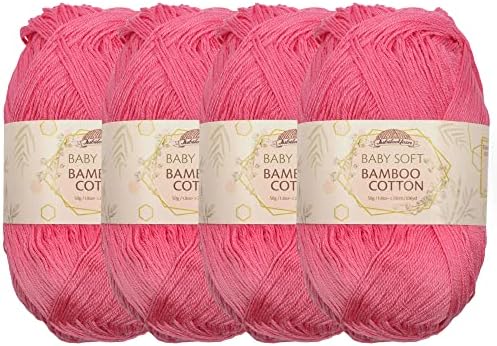 JubileeYarn Baby Soft Bamboo Cotton Yarn - 50g/Skein - Shades of Neutral Tones - 4 Skeins