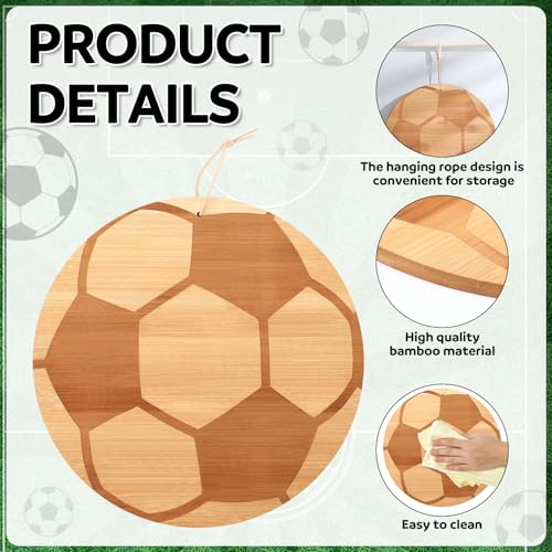 Tabla de cortar de bambú con forma de balón de fútbol miniatura 3