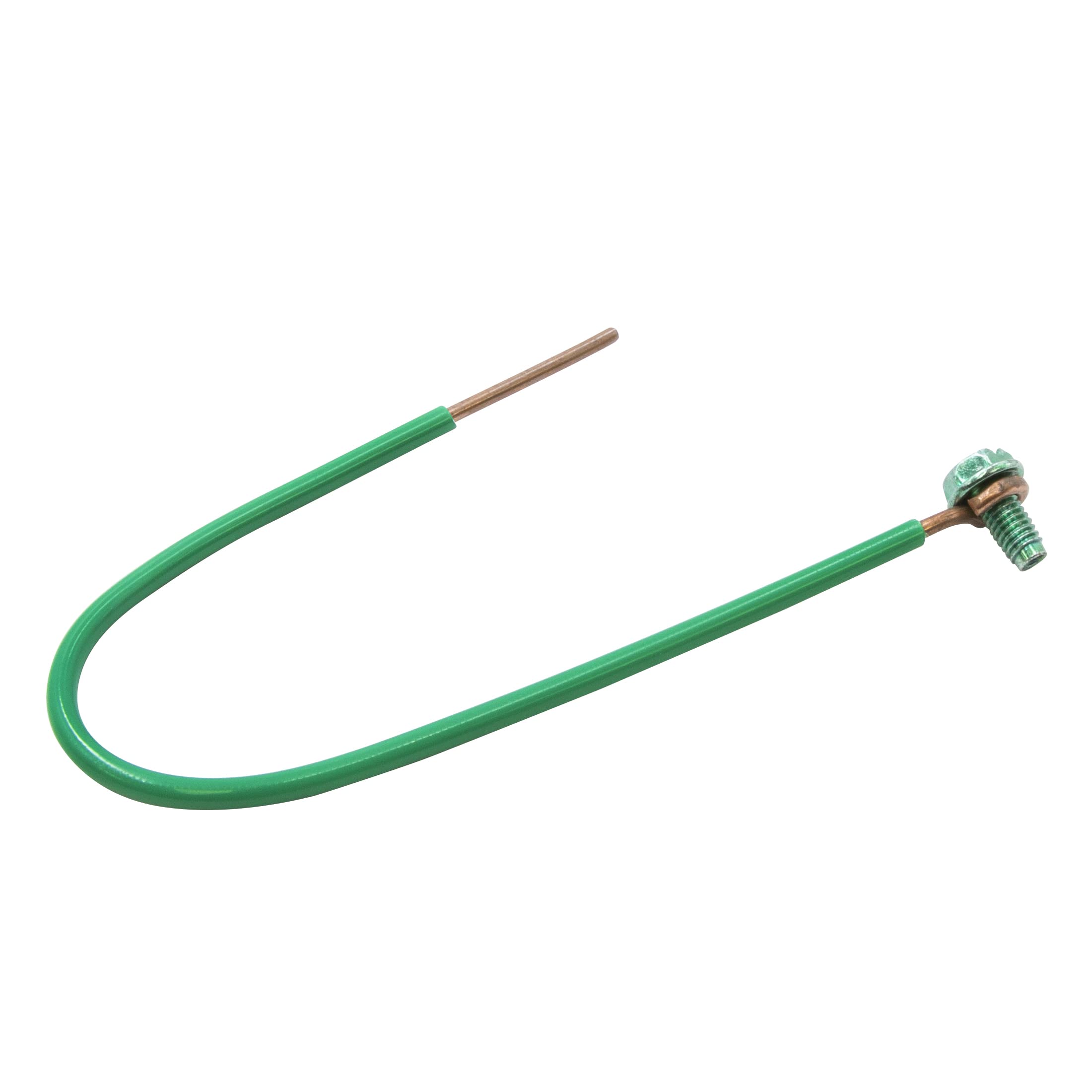Maxxima 8 pulgadas. 12 AWG 1 cable sólido pelado a tierra coletas con tornillos, verde (paquete de 100)