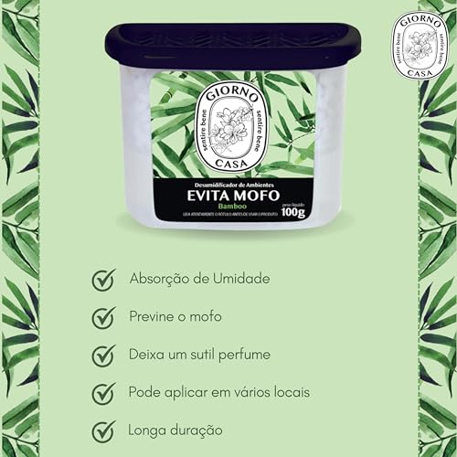 Giorno Casa Evita Mofo Absorventes De Umidade (Desumidificador) Bamboo 100 G Verde