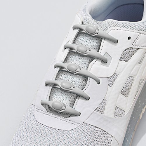 Hickies 1.0 One Size Fits All Elastic No Tie Shoelaces - Gray (14 Laces, Works In All Shoes) #TOP3