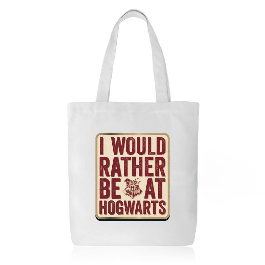 Toteaa Fan Art Tote Bag | Wizarding Fans Cotton Bag for Women | Zipper | 13x14.5 in - White-picture-40