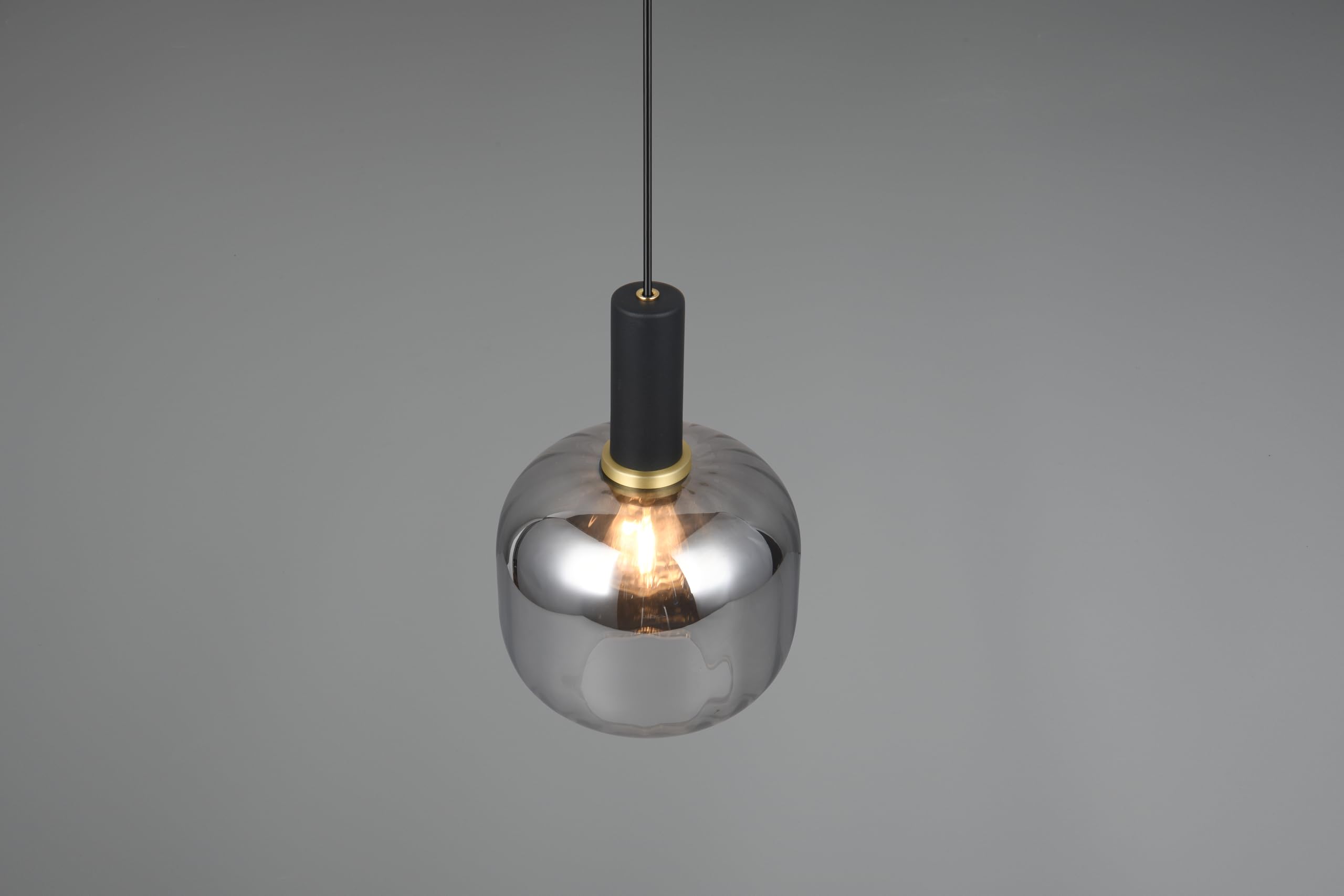 Trio Leuchten Lampa wisząca DIVA 319800132, metal czarny matowy, odparowane szkło chromowe, z wyjątkiem 1x E27
