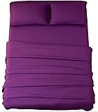 Sonoro Kate Bed Sheet Set Super Soft Microfiber 1800 Thread Count Luxury Egyptian Sheets 16-Inch Deep Pocket Wrinkle and Hypoallergenic-4 Piece(King Purple)