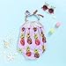 Mini honey Baby Girl Pineapple Print Backless Halter Swimwear Sunsuit Summer Beachwear Outfit (6-9 Months, Lilac)