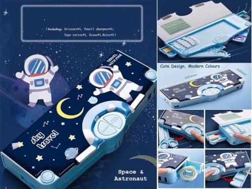 Image of Multifunctional Pencil Box for Kids, Space Compass Box, Magnetic Pencil Box for Girls, Pop Up Pencil Box, Gifts for Boys & Girls