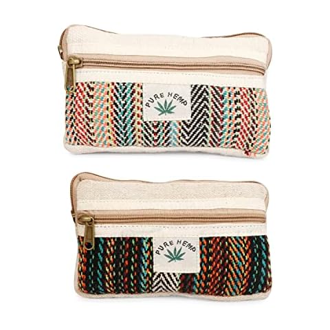 LONGING TO BUY Zip Pouch Combo for Multiple use in Pure Hemp - Combo Pack of 2, Size 7 X 4 Inch Cover