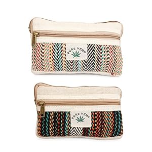 LONGING TO BUY Zip Pouch Combo for Multiple use in Pure Hemp – Combo Pack of 2, Size 7 X 4 Inch