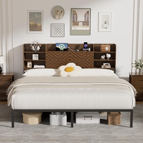 King Size Bed Frame with Storage and USB Ports