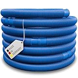 Poolschlauch | Schwimmbadschlauch inkl. 2x Schellen | Saugschlauch | Solarschlauch | Pumpenschlauch mit Muffen | Made in Germany (Blau, Ø 32 mm | 1,5 m)