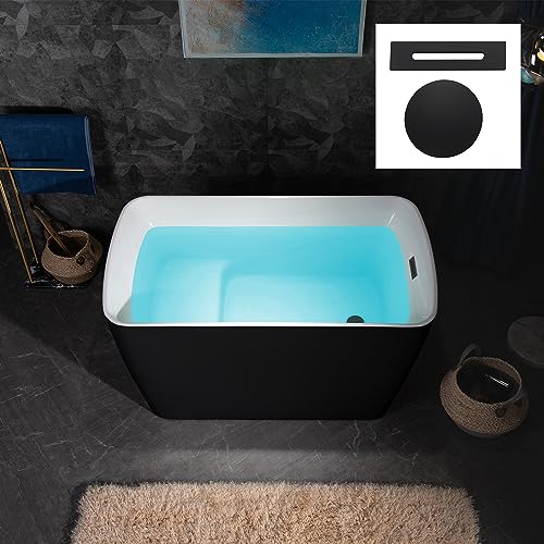 WOODBRIDGE 48" Matte Black Square Soaking Tub