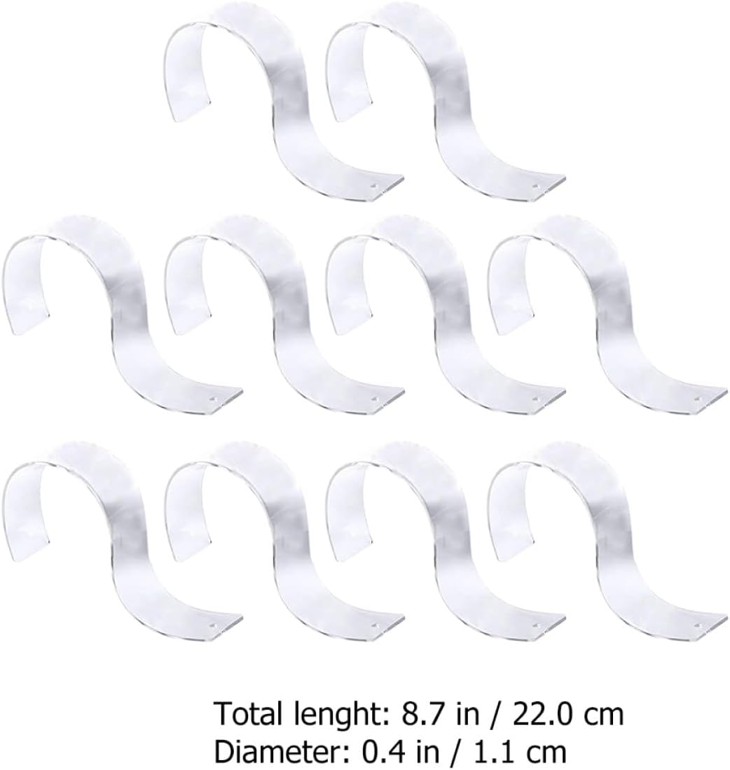 jojofuny 10pcs S-Shaped Acrylic Belt Display Shelves Belt Acrylic Stands Rack for Men’s and Women’s Closet Organizer Storage