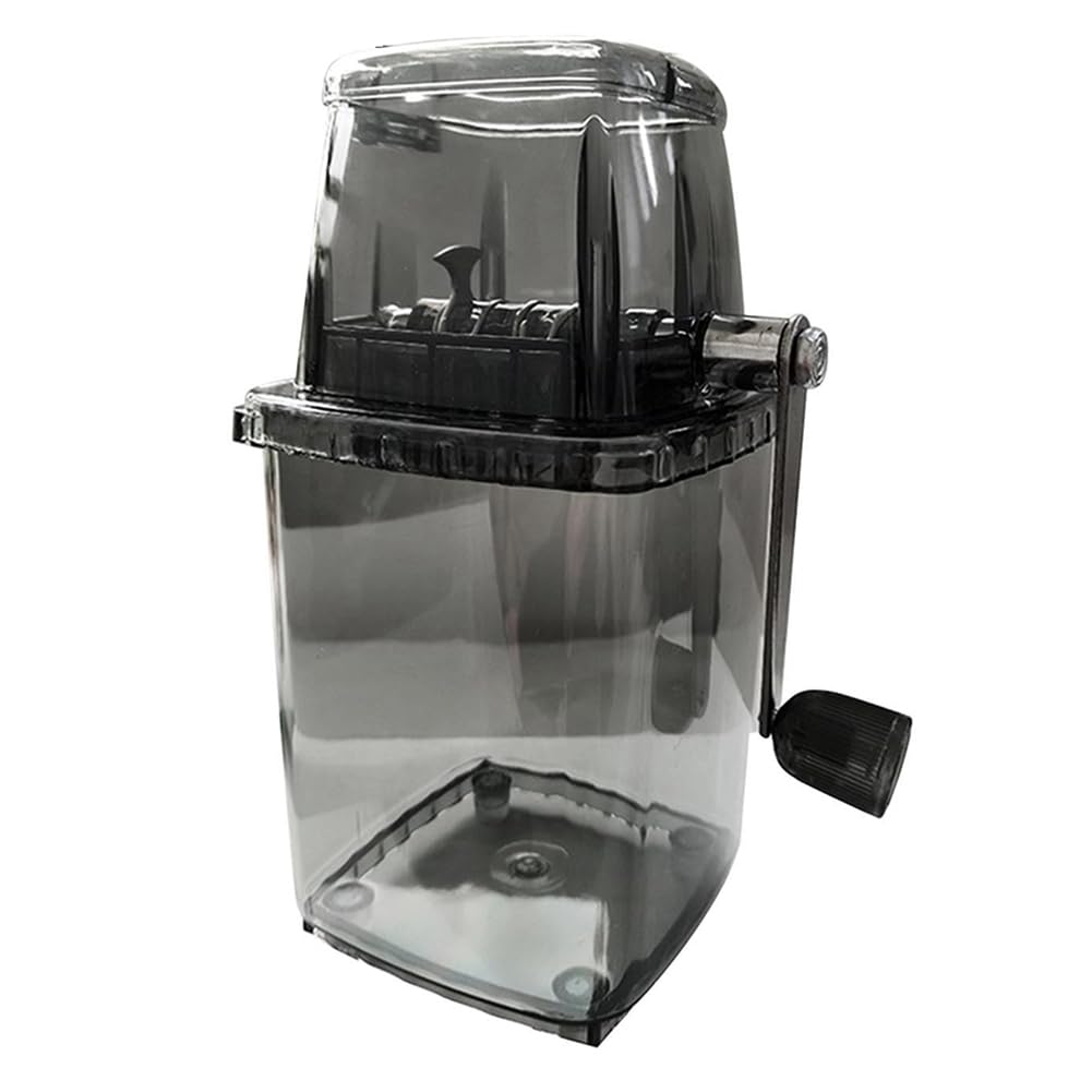 CTRLZS Household Manual Ice Crusher Transparent Multi-Purpose Hand Shaved Ice Machine, Shaved Ice Machine, Black