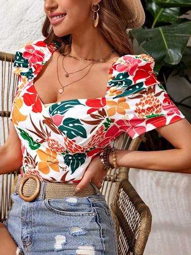 Image of Elyraa Women's Western Style Printed Half Sleeve Top for Regular Wear and Girls | Trendy Design | Comfortable Fit