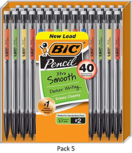 BIC Xtra-Smooth Mechanical Pencil, Medium Point (0.7 mm), 40-Count, 5 Pack