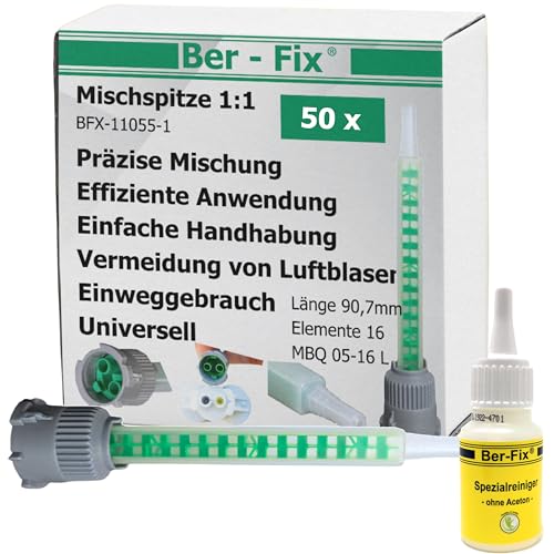 50x Mischerdüsen 1:1 2:1 Mischdüse 25m lund 50ml für 2k Klebstoffe mit Ber-Fix Mini Katalog