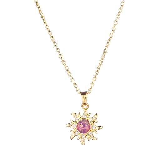 Colar Rapunz Sun para mulheres, banhado a ouro 14 quilates, colar de sol emaranhado, colar de princesa Rapunzel, joia de Natal, presente