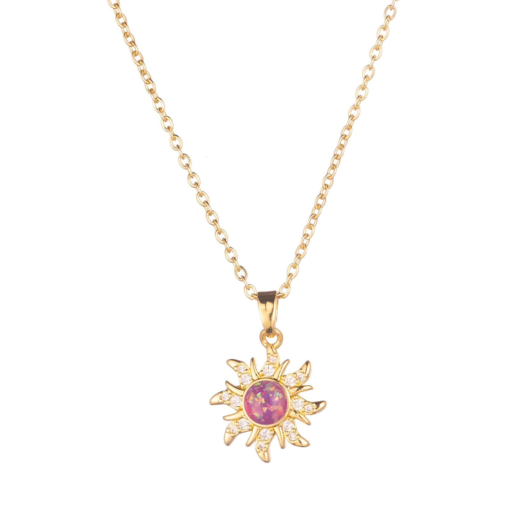 Rapunz Sun Necklace for Women 14k Gold Plated Tangled Sun Necklace Rapunzel Princess Necklace Christmas Jewelry Gift-picture-43