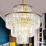 lighceac 23' 14-Light Modern Crystal Chandelier Light Fixtures 4-Tier Gold Luxury Chandeliers for...