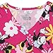 Disney Minnie Mouse Women's Scrub Top - All Over Print, Short Sleeve V-Neck Uniform Top for Ladies (Pink, Size 2X-Large)