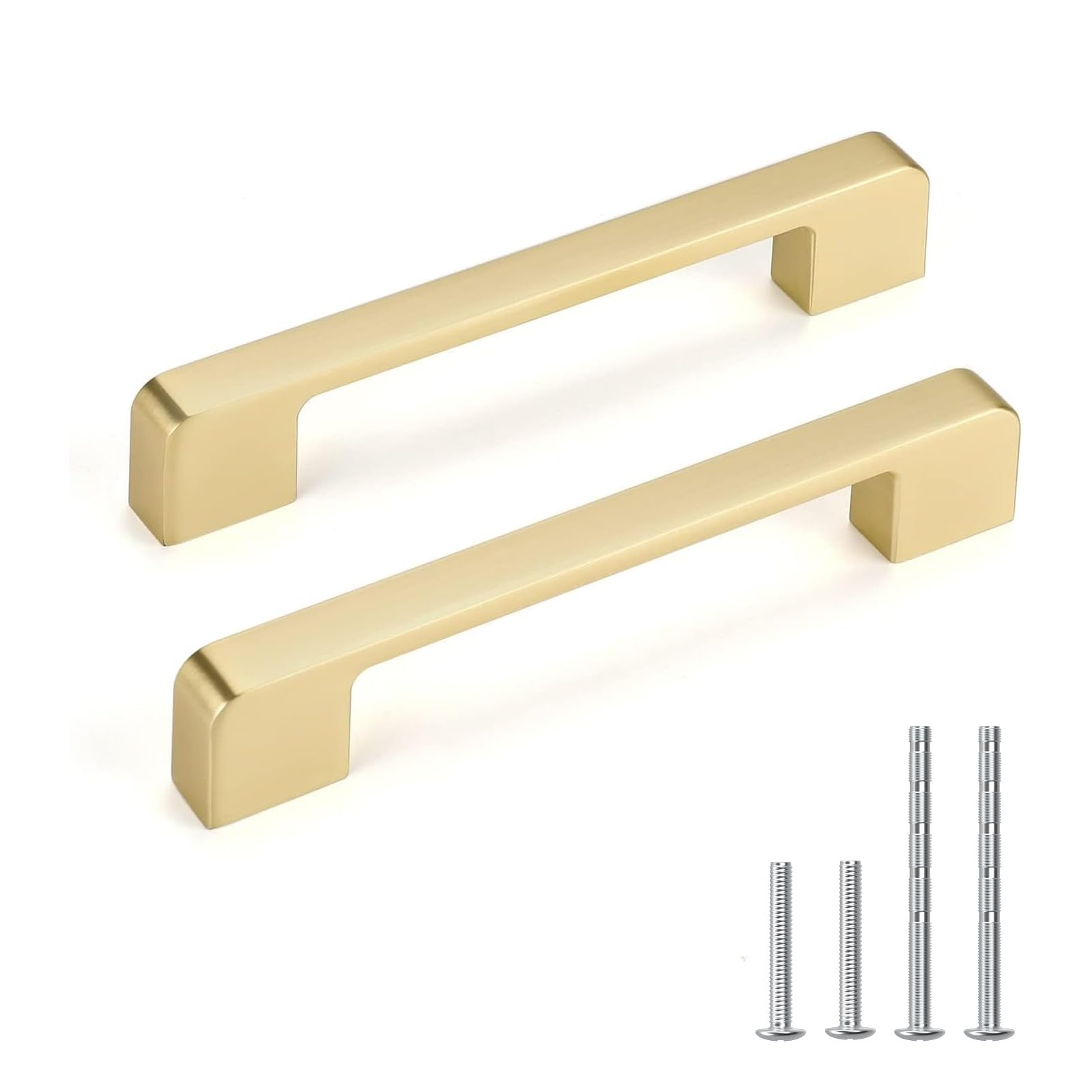 10 pack 5 inch brushed gold cabinet pulls solid zinc alloy gold cabinet handles - brushed brass dresser drawer pulls for kitchen cabinet hardware zinc alloy handles