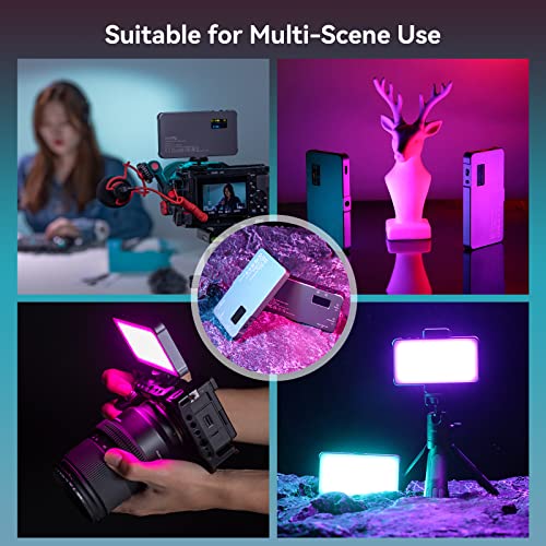 SMALLRIG Led Videoleuchte RGB, Leichtes Fotolicht mit Integriertem LCD-Display, 2500K–8000K, CRI 96, TLCI 96, Tragbares Kamera Licht mit 21 Lichteffekten, P96L – 3489B