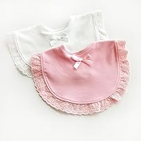 Vista 6 de Healifty Baberos de encaje de princesa para bebé, impermeables, de algodón, para comedor, baberos, baberos, baberos, toalla para bebé Blanco