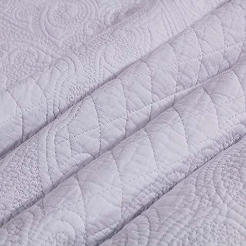 Couette couvre-lit en coton blanc brodé parure de lit douillette 3 pièces - 3